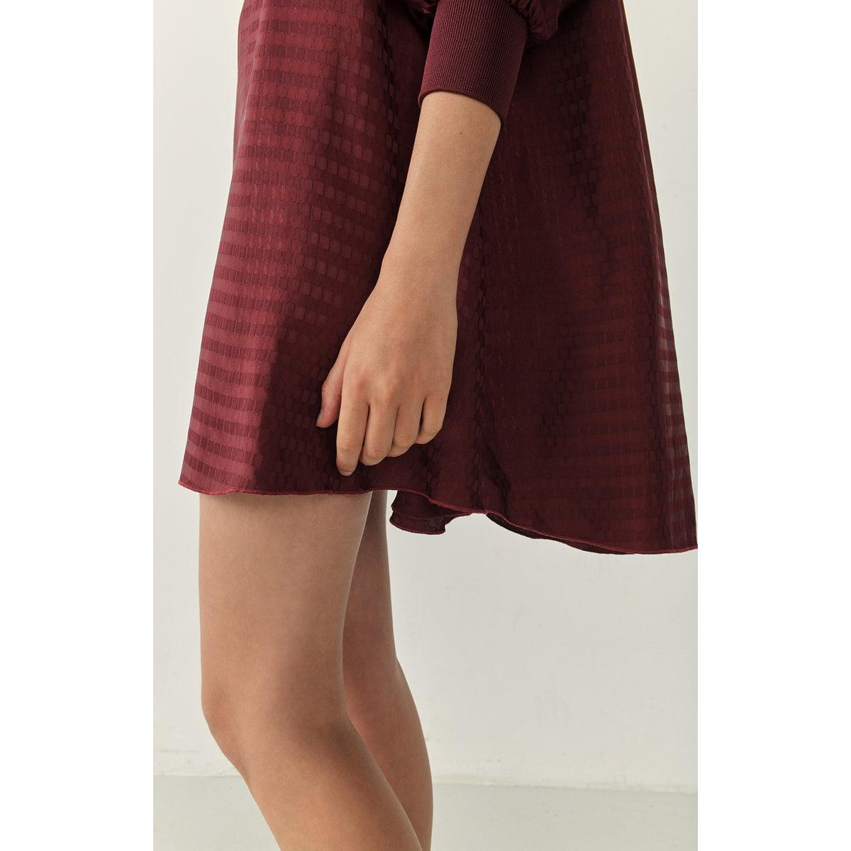 Robe Courte Ample Col Boutonné - Cardinal - Femme