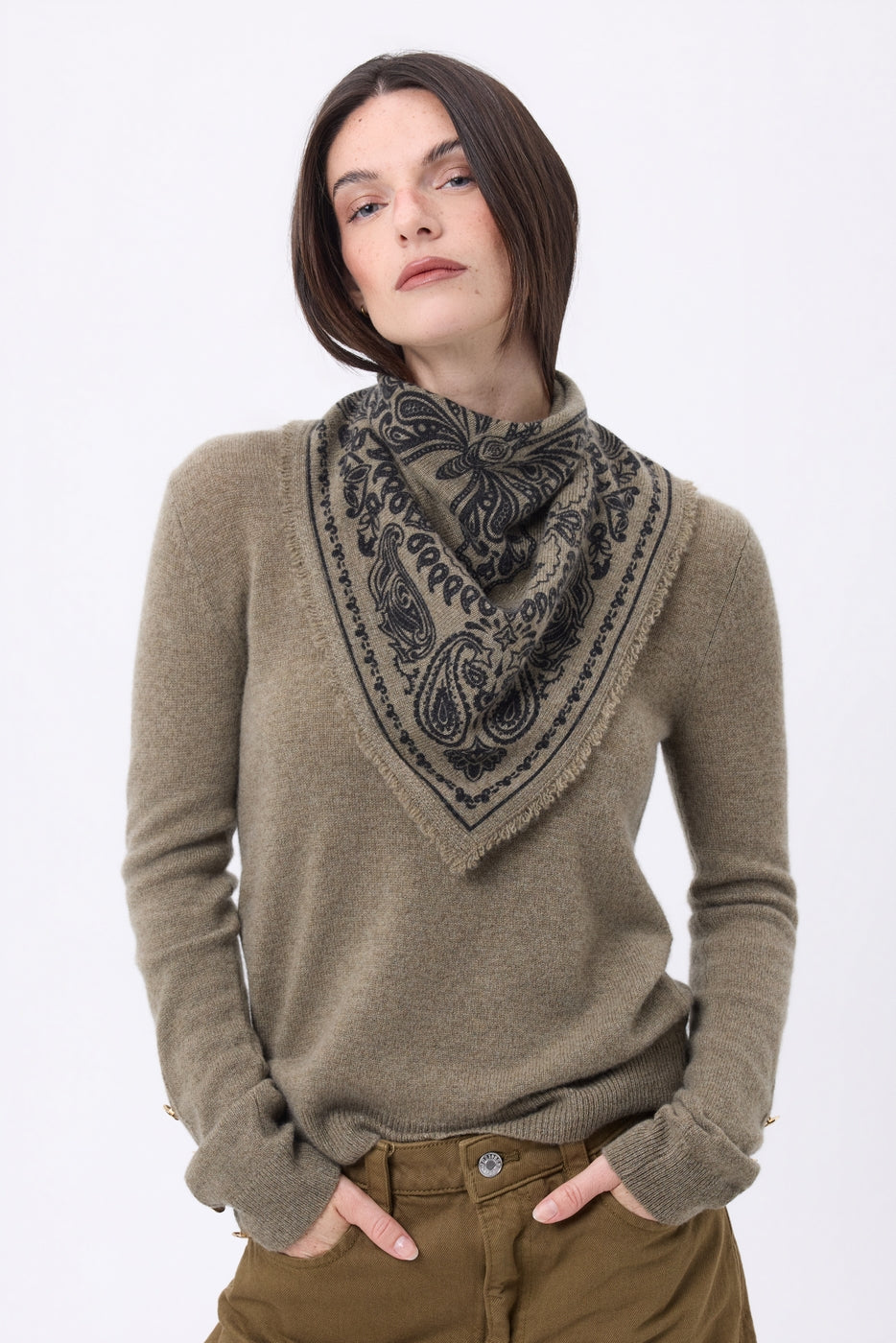 Petit Bandana Butterfly - Khaki Chine - Femme