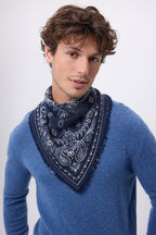 Small Butterfly Bandana - Navy Blue - Men