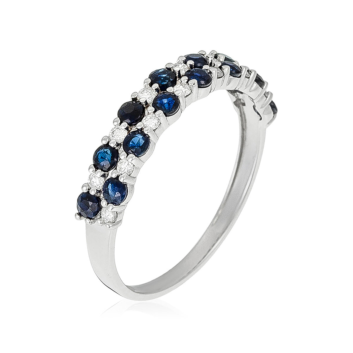 Ring "Princesse Grace" Diamanten 0,21/14 + Saphire 1,4/14