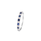 "Séoul" Ring Diamonds 0.11/4 & Sapphire 0.25/5 - White Gold 375/1000