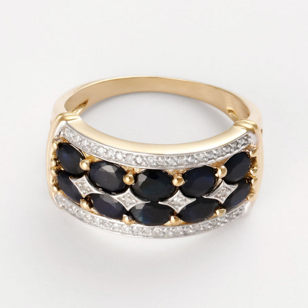 Anillo "Hanoi" D0.09/24 y Spahir 2.5/10 - Oro amarillo 375/1000