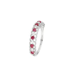 Anillo “Koh Samui” Diamantes 0.09/6 y Rubí 0.39/7 – Oro blanco 375/1000