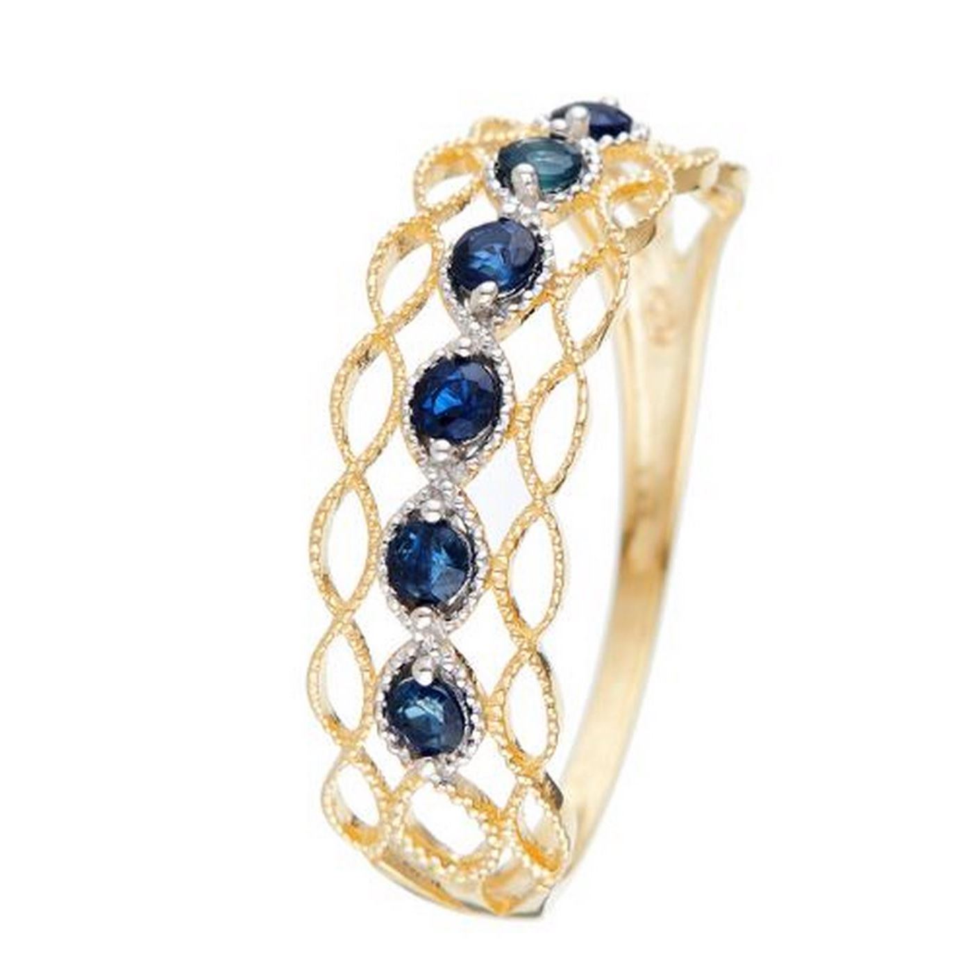 Anillo "Pianosa" Zafiro 0.38/6 - Oro amarillo 375/1000