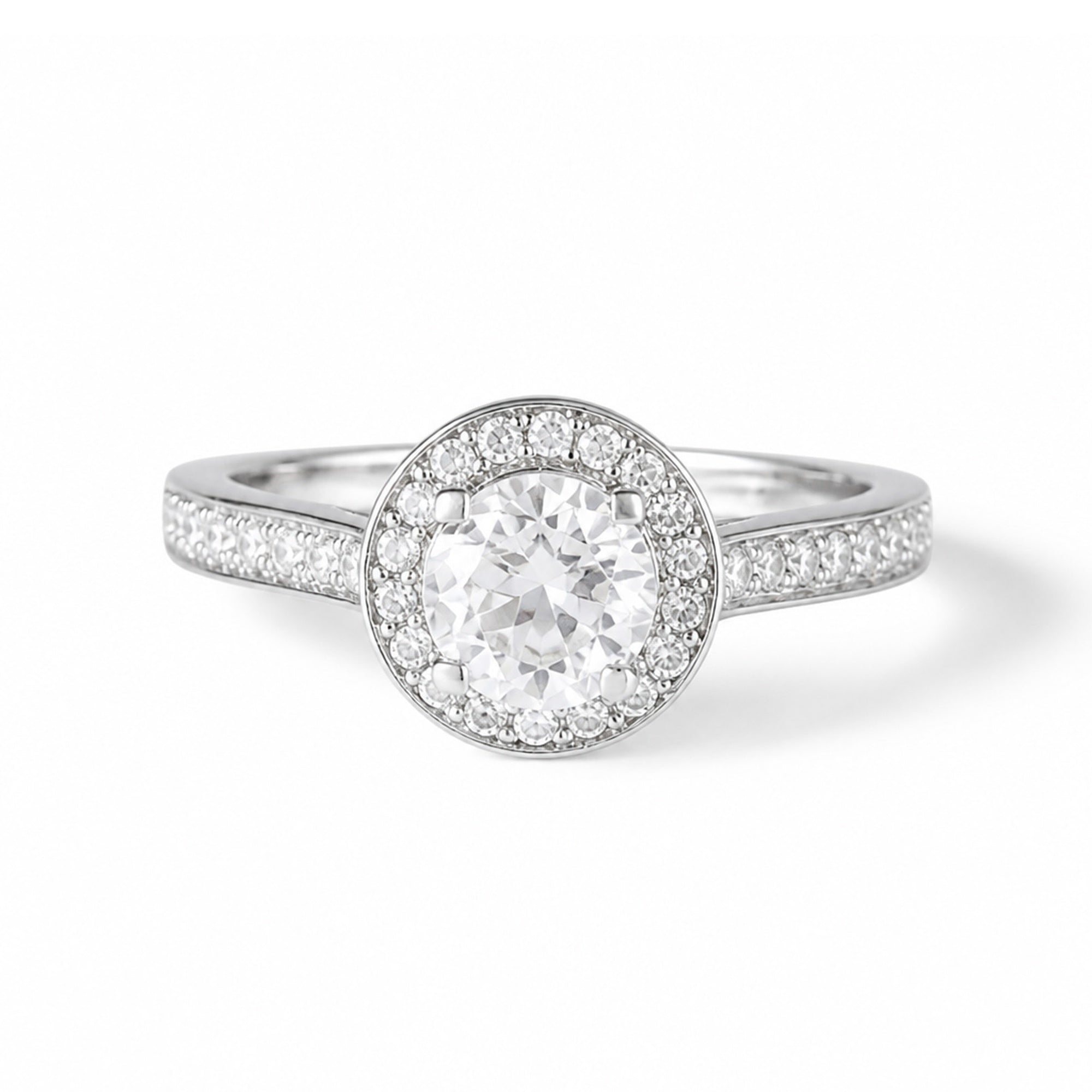 "Isis" Ring D0.34/36 & White Topaz 0.90/1