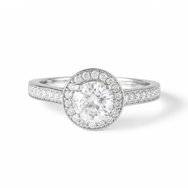 Anillo "Isis" D0,34/36 & Topacio Blanco 0,90/1