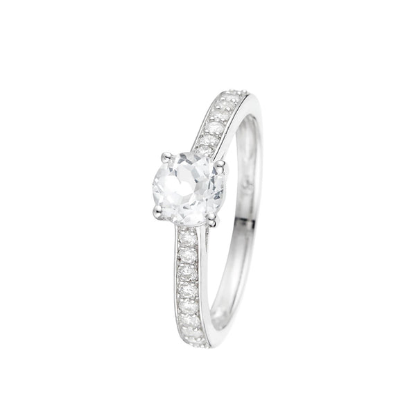 Bague "Héra" D0,31/18 & Topaze Blanche 0,90/1