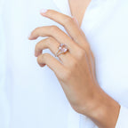 "Pink Fiction" Ring Diamonds 0.25/40 & Pink Amethyst 7.92/1 - Yellow Gold 375/1000