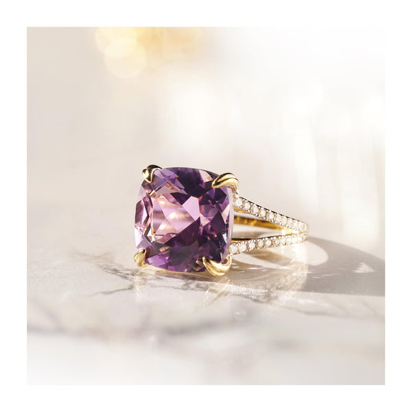 Anillo "Pink Fiction" D0,25/40 & Amatista Rosa 7,92/1