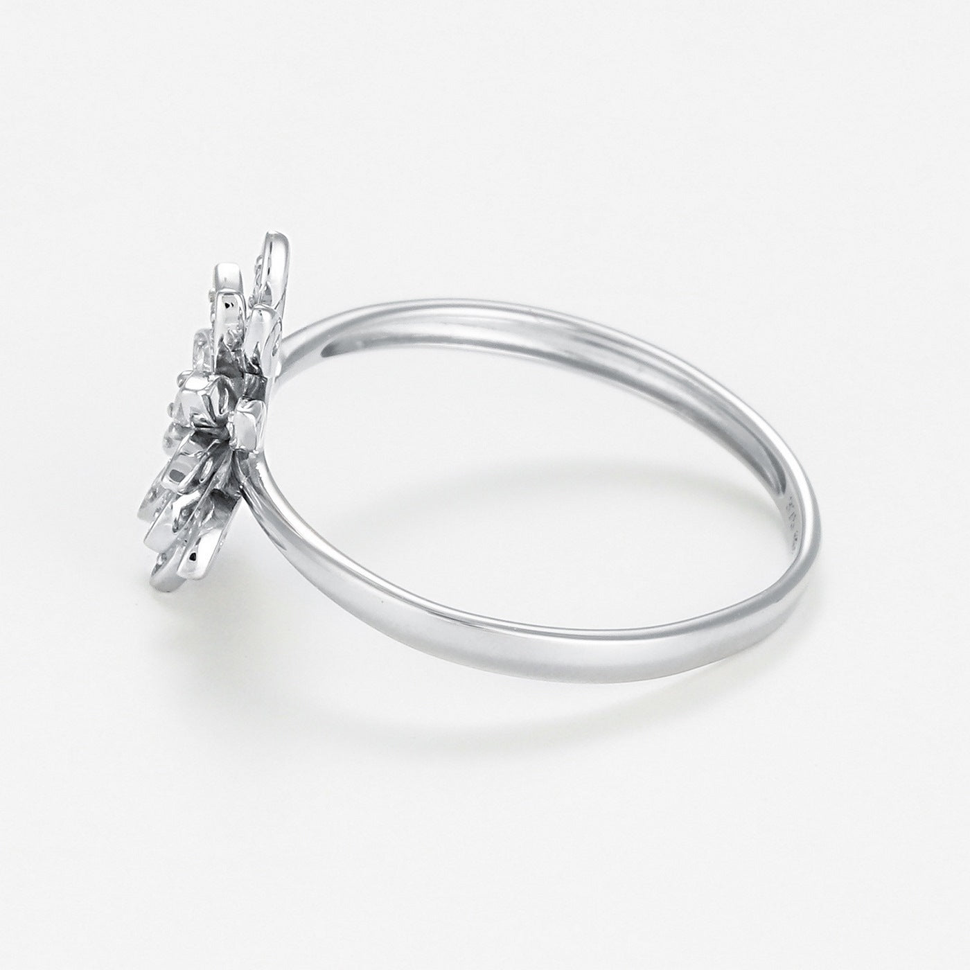 Bague "Bouquet" D0,11/17 - Or Blanc 375/1000