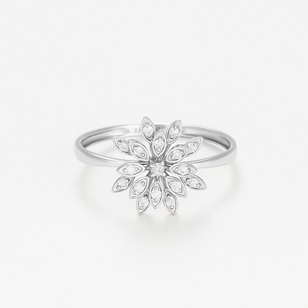 Bague "Bouquet" Diamants 0,11/17 - Or Blanc 375/1000