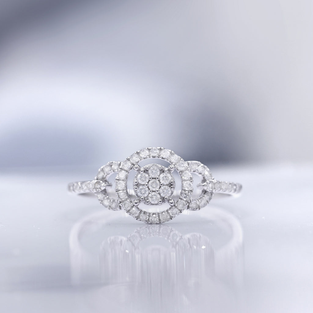 Anillo de Diamantes "Infinito" 0.31/51 - Oro Blanco 375/1000