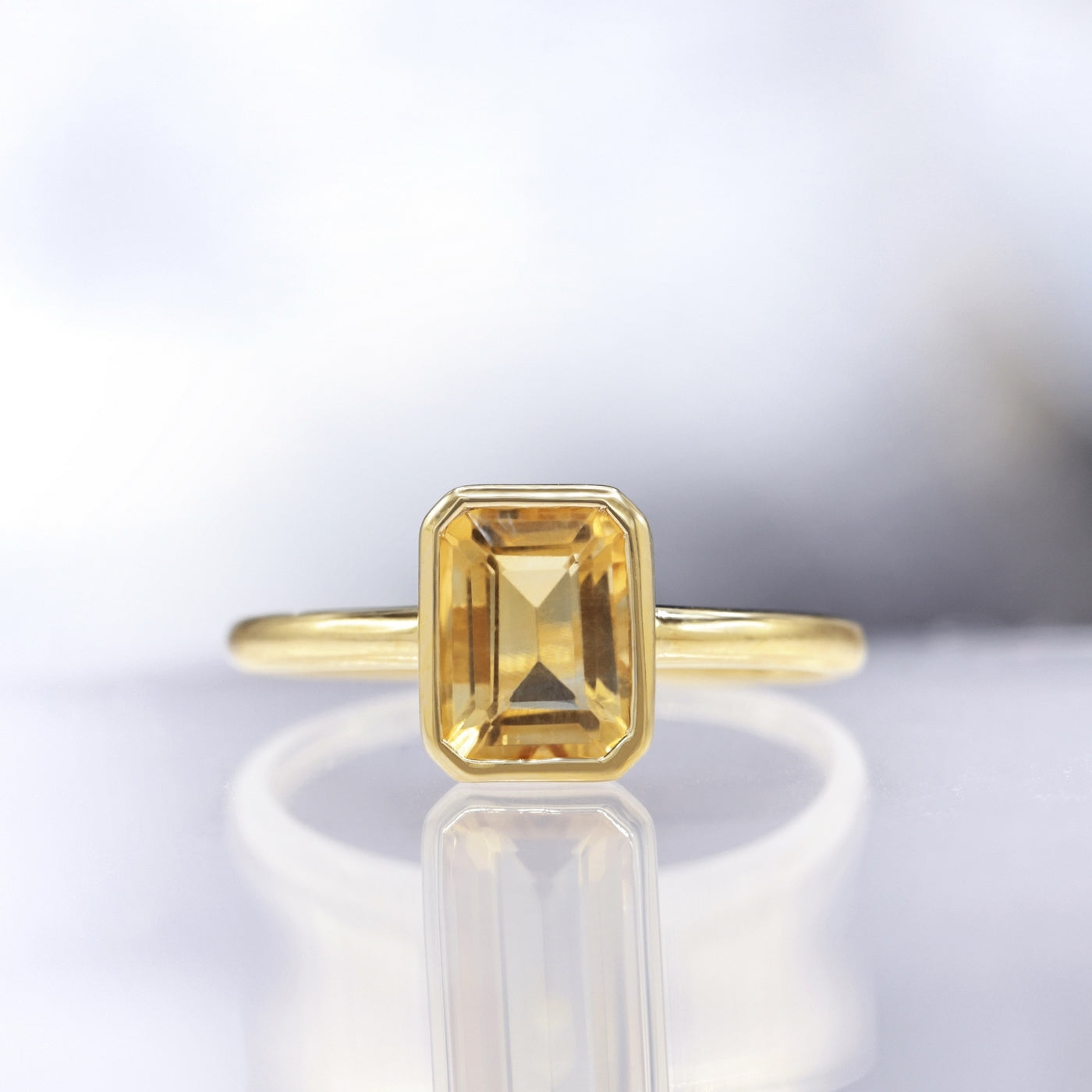 Anillo Citrino "Classy" 1.86/1 - Oro amarillo 375/1000
