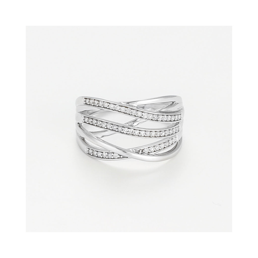 Bague "Nos Chemins" Diamants 0,19/53 - Or Blanc 375/1000