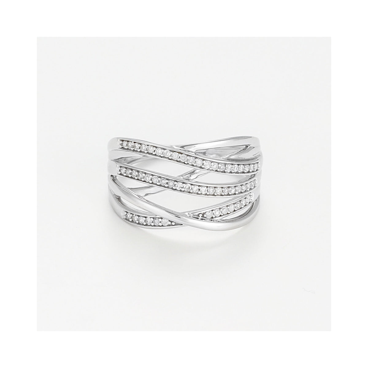 Bague "Nos Chemins" Diamants 0,19/53 - Or Blanc 375/1000