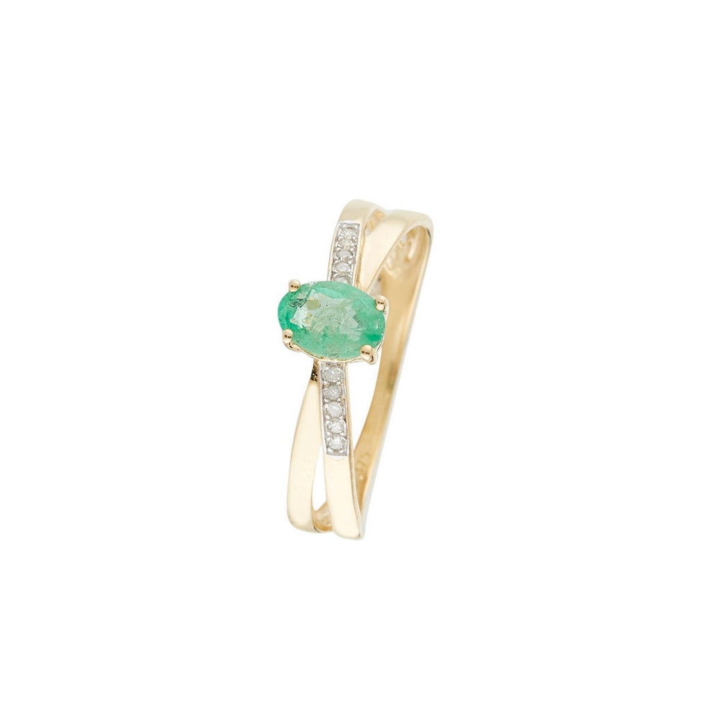 Anillo "Ambi" D 0.035/10 Esmeralda 0.605/1 - Oro amarillo 375/1000