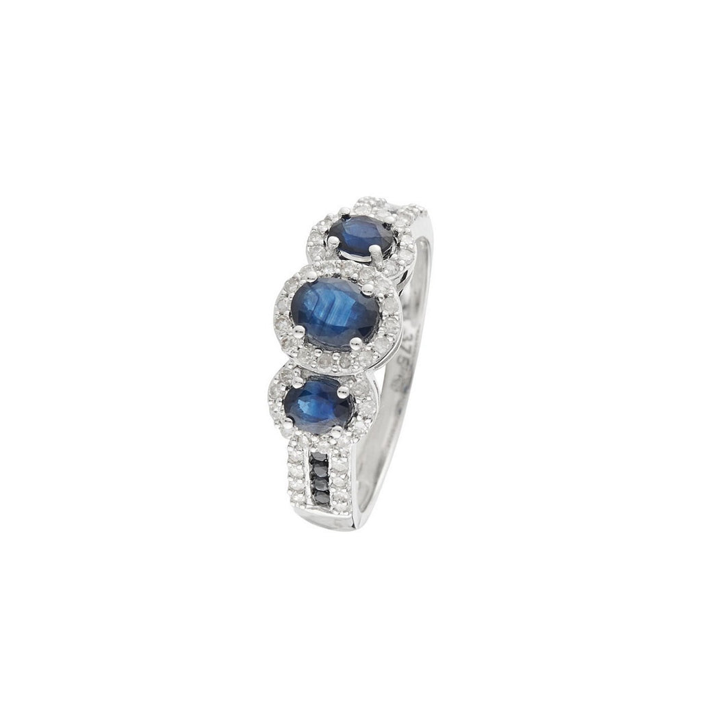 Anillo "Varis" D 0.286/52 Zafiro 1.136/11 - Oro blanco 375/1000