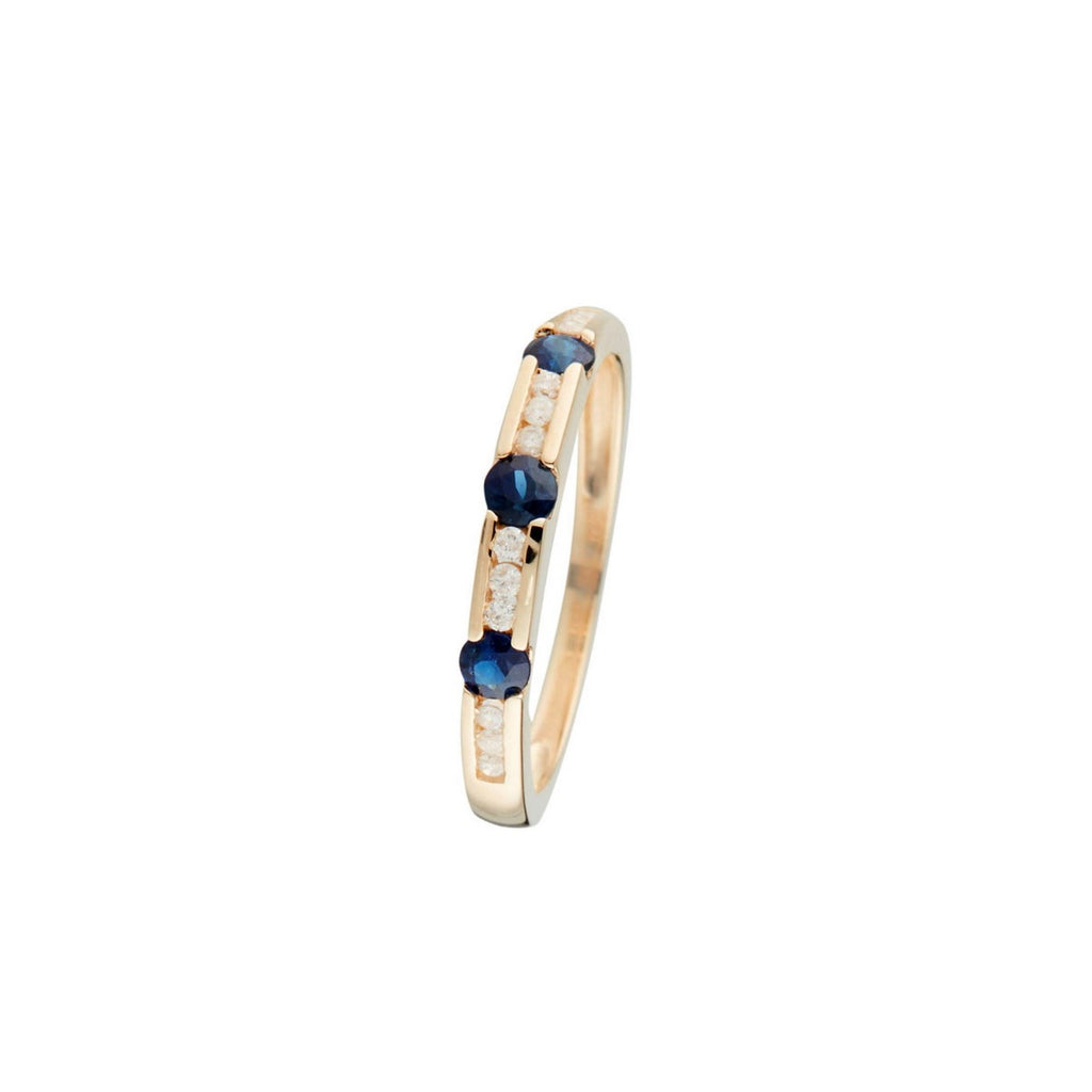 Anillo "Santel" D 0.10/12 Zafiro 0.50/3 - Oro amarillo 375/1000