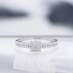 Anillo "Magaña" D 0.31/36 - Oro blanco 375/1000
