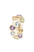 Anillo “Kamina” Amatista 0.62/3 Topacio Azul 0.5/2 Citrino 0.11/2 Peridoto 0.17/2