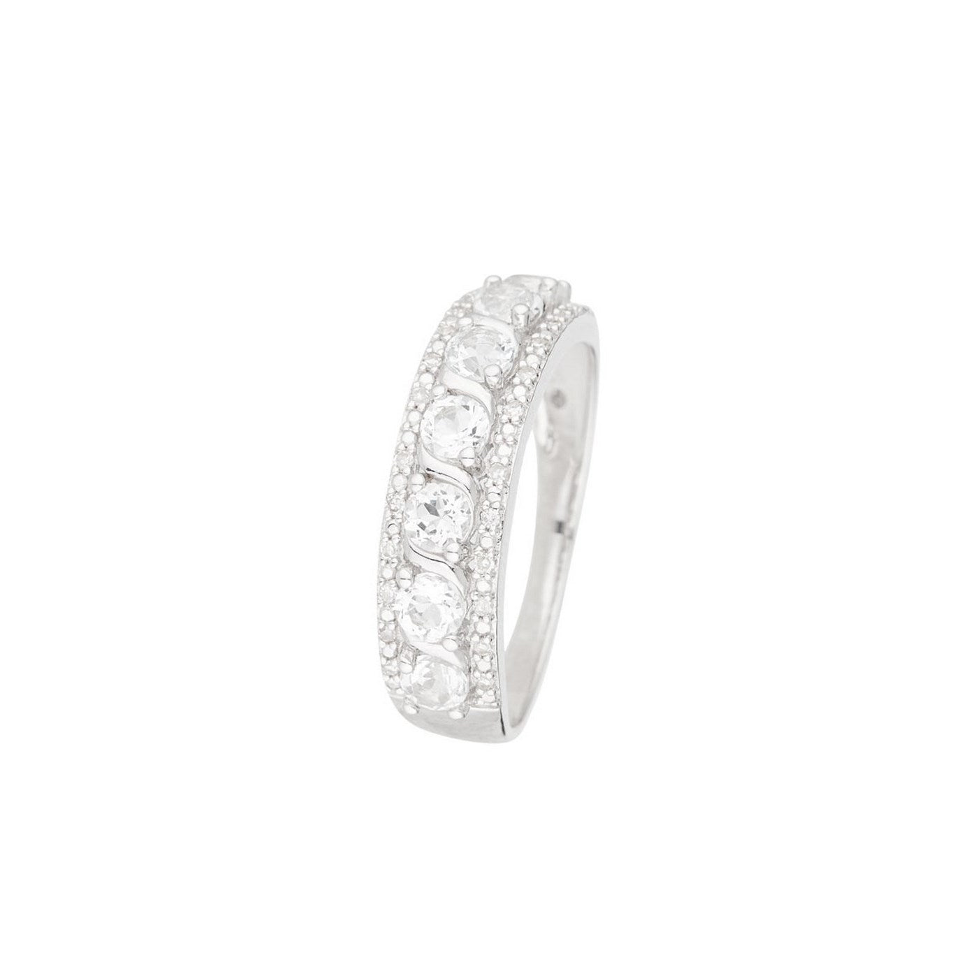 Anillo "Sitra" D 0.08/24 Topacio blanco 1.16/7 - Oro blanco 375/1000