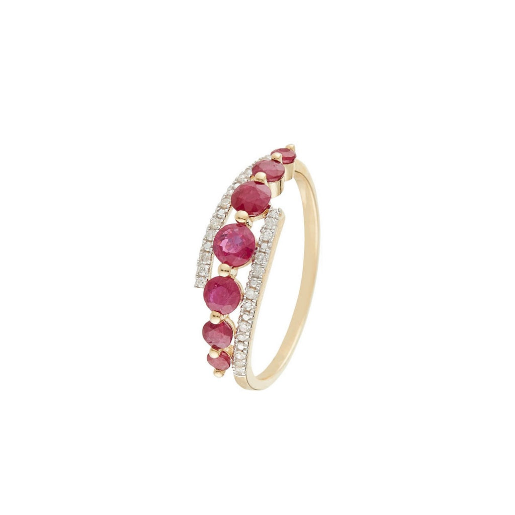 Anillo "Bran" D 0.08/24 Rubí 1.05/7 - Oro amarillo 375/1000