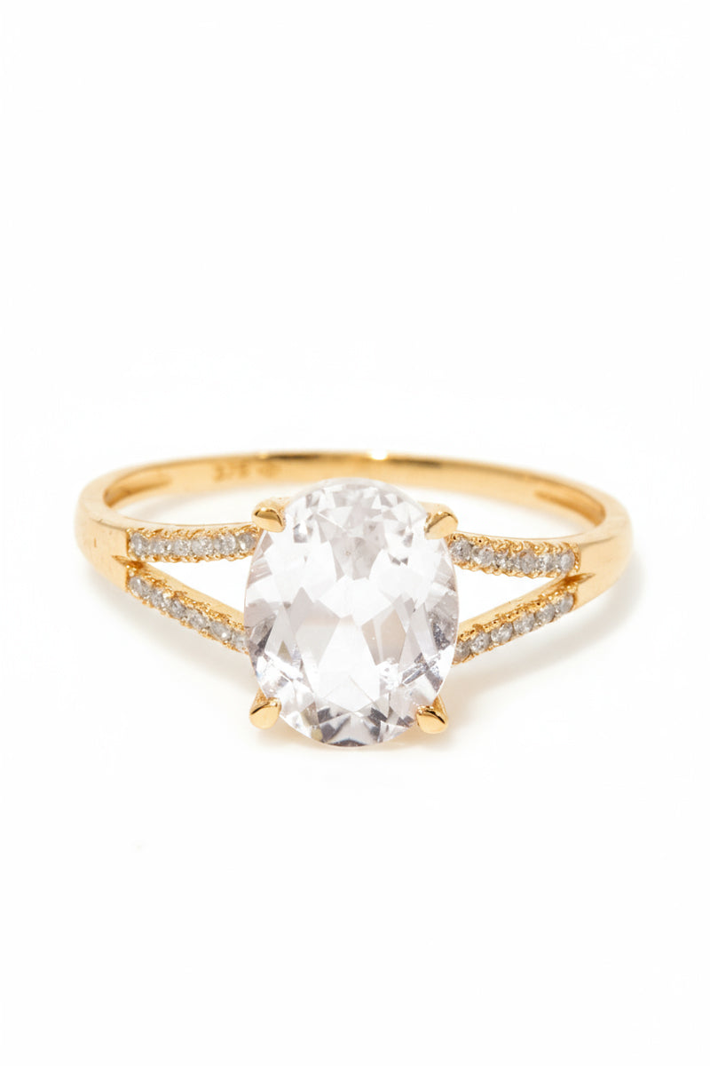 “Miri” Ring D 0.084/24 White Topaz 2.45/1