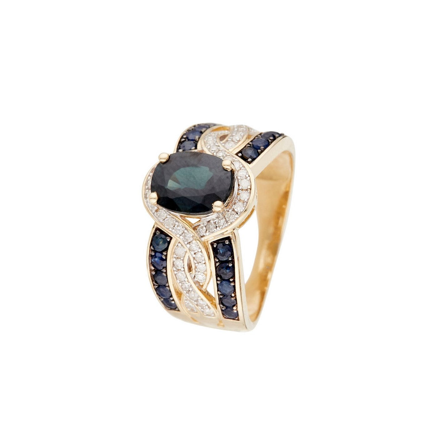 Anillo "Dakan" D 0.27/50 Zafiro 2.69/21 - Oro amarillo 375/1000