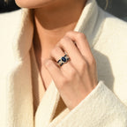 Anillo "Dakan" D 0.27/50 Zafiro 2.69/21 - Oro amarillo 375/1000