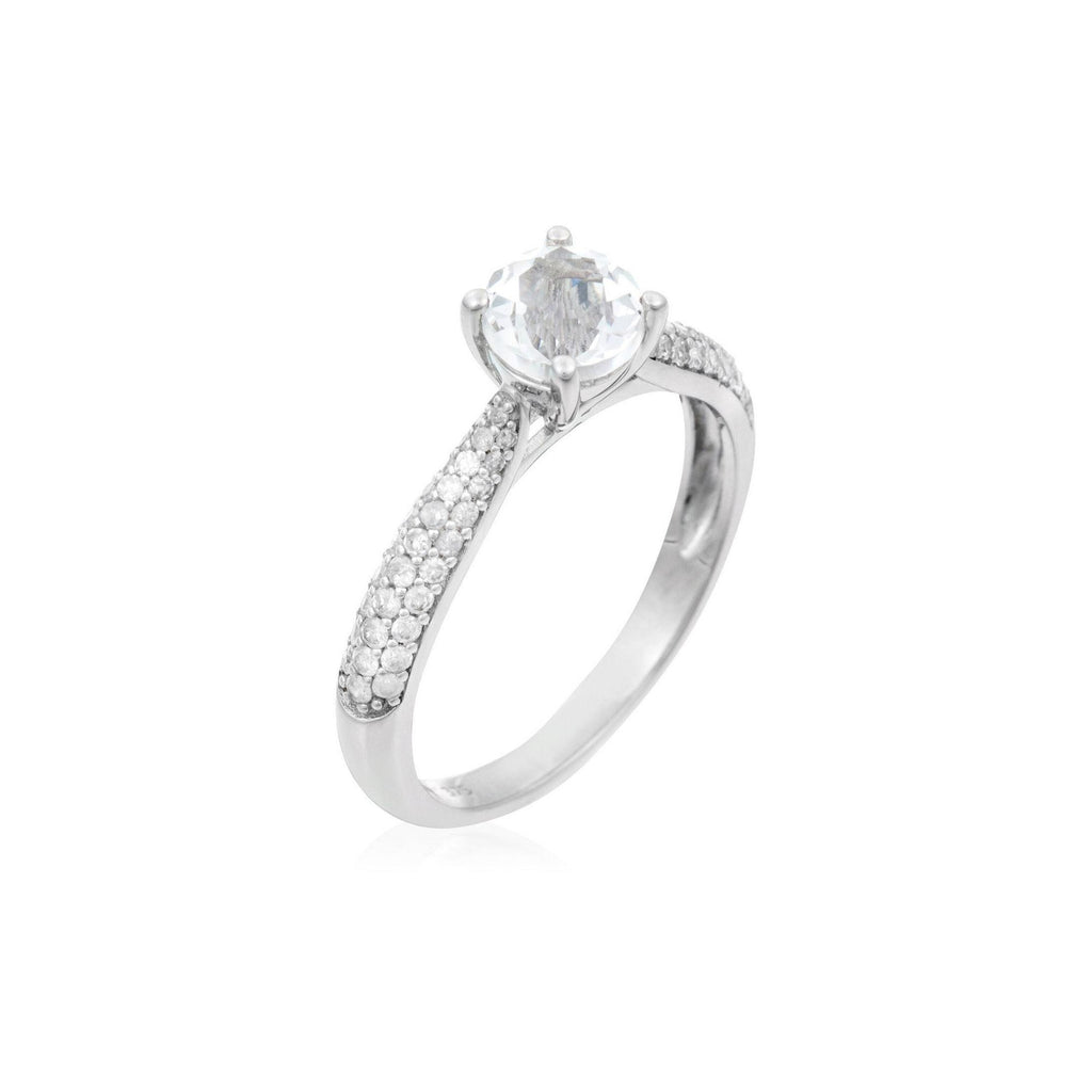Anillo "Tawo" D 0.327/62 Topacio blanco 1.43/1 - Oro blanco 375/1000