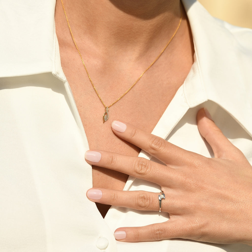 Anillo "Dava" D 0.049/7 - Oro blanco 375/1000