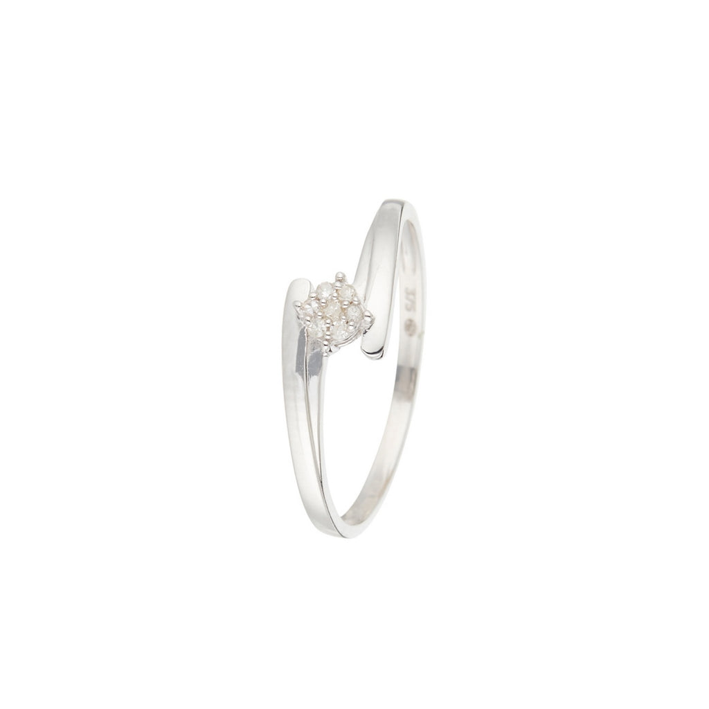 Anillo "Dava" D 0.049/7 - Oro blanco 375/1000