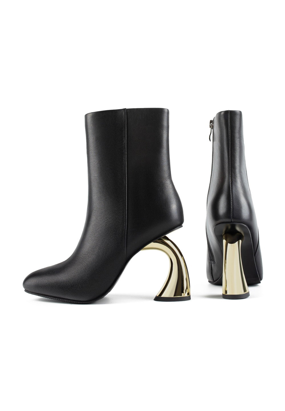 Botines transparentes con cristales - Negro