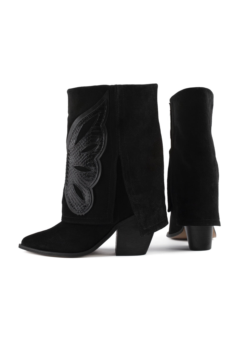 Botines con billete de cien dólares - Negro