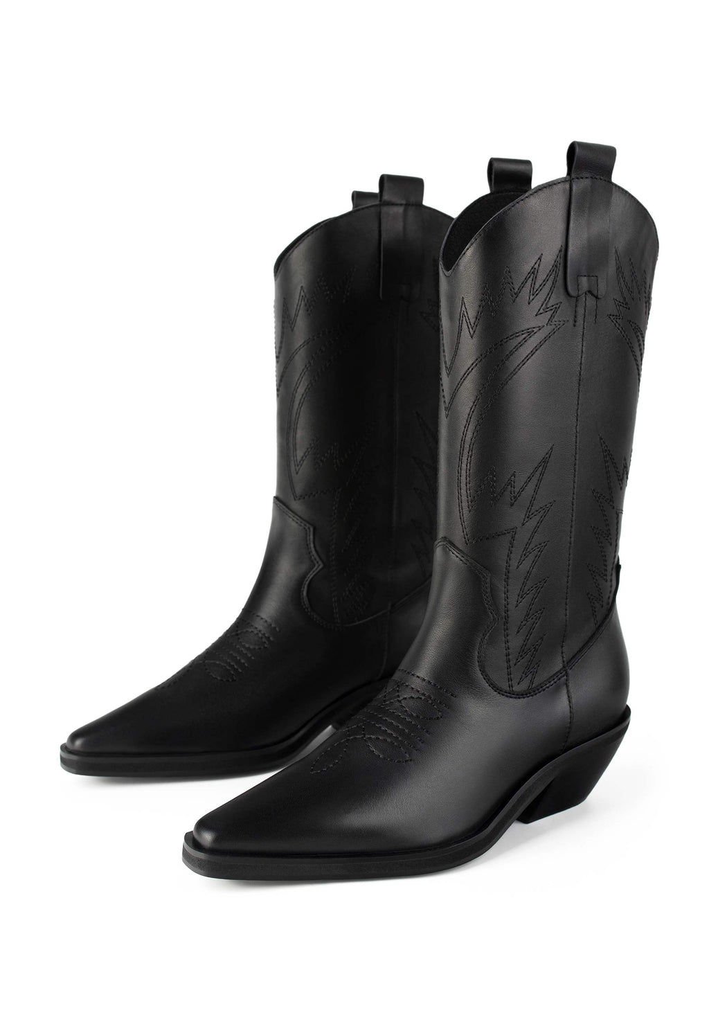 Botas con hojas de acebo - Negro