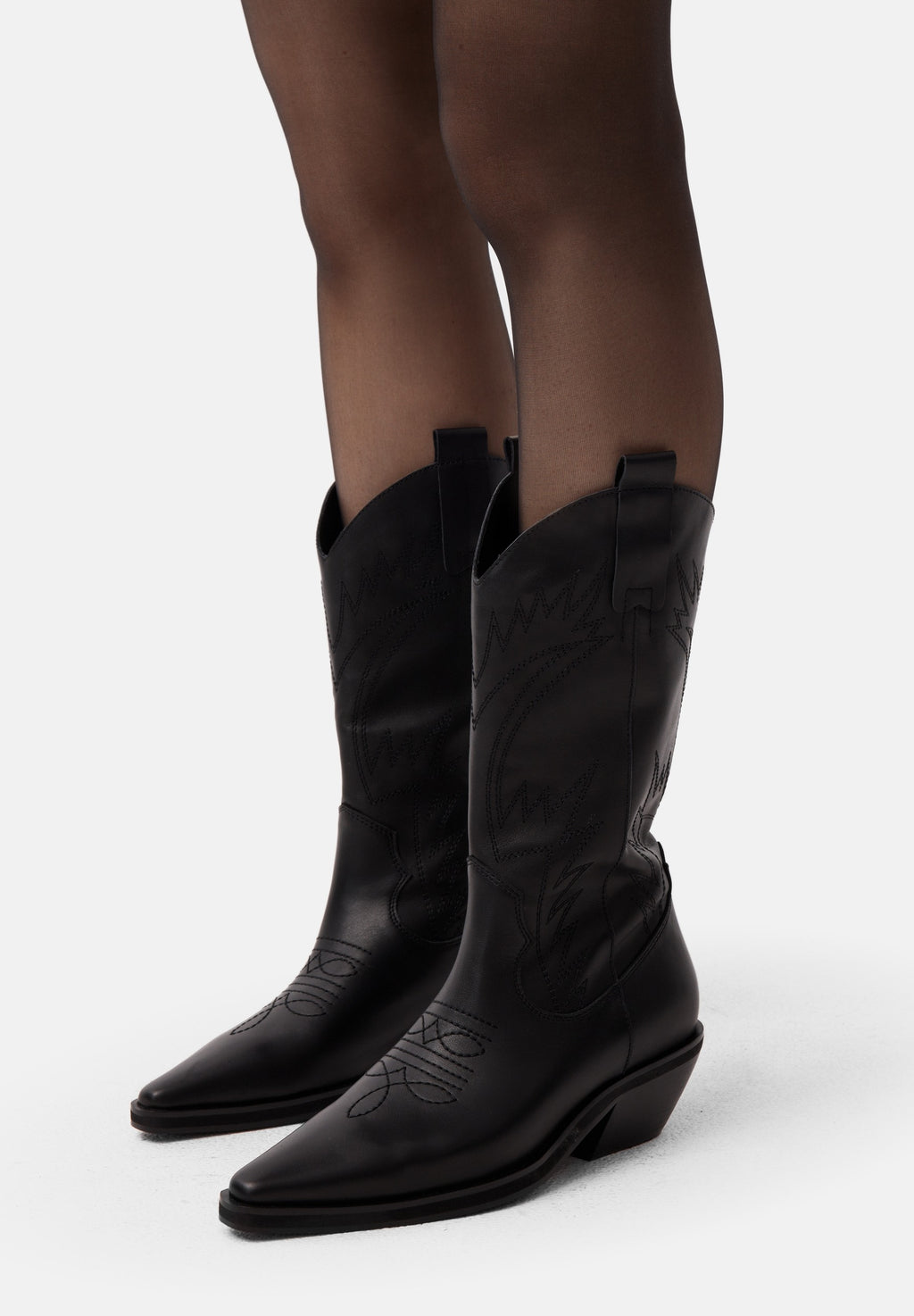 Botas con hojas de acebo - Negro