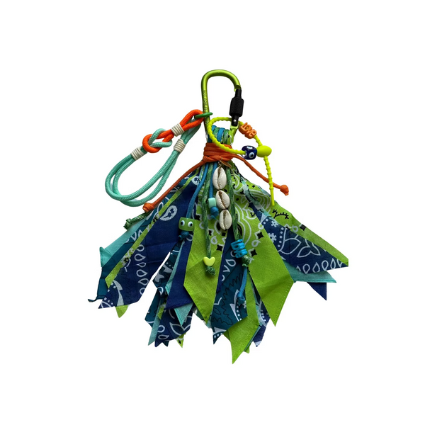 Bag Charm Aqua/Outremer/Vert/Jean