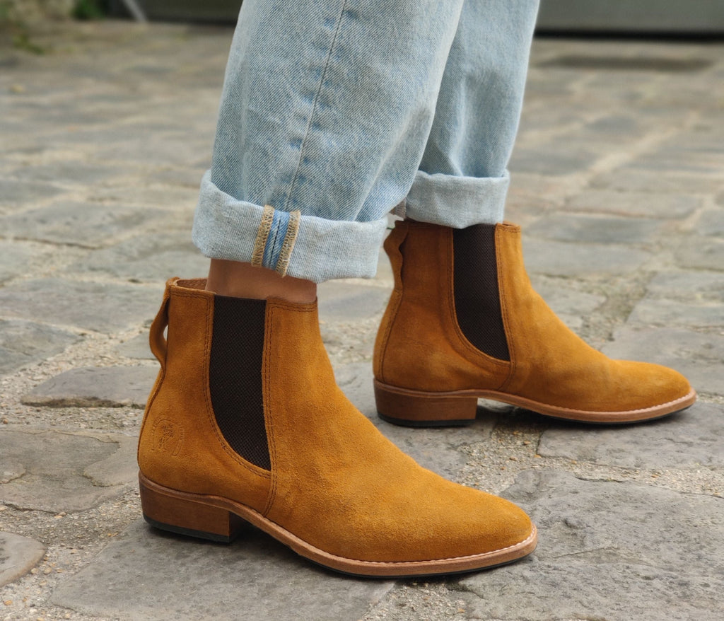 Botki Bastien – Welur Hawana – Męskie