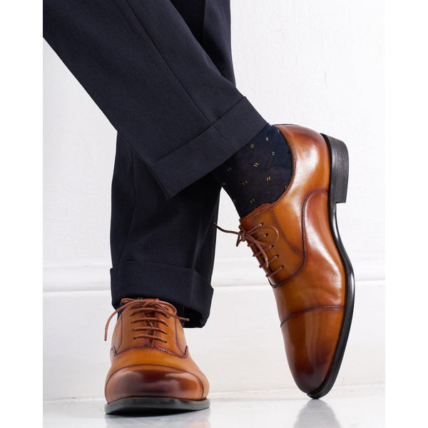 Straight-Toe Oxford Shoes - Light Brown - Men