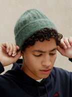 Frosted Green Mohair Hat