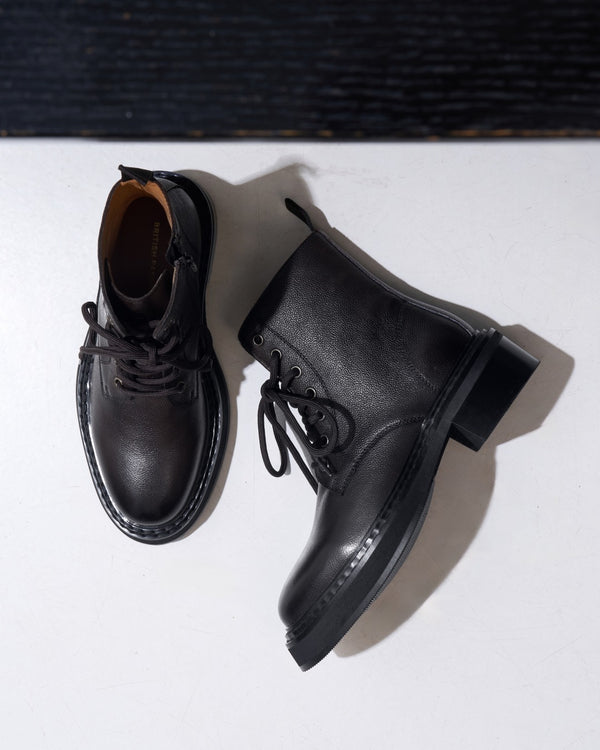 Bottines Derby À Lacets - Noir - Femme