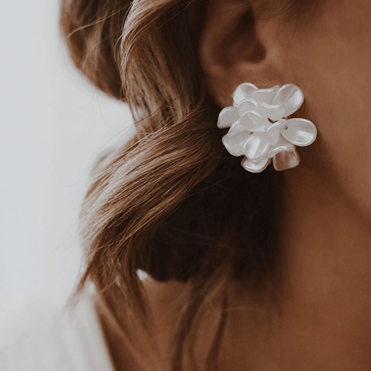 Boucles D'Oreilles Edna - Doré / Blanc