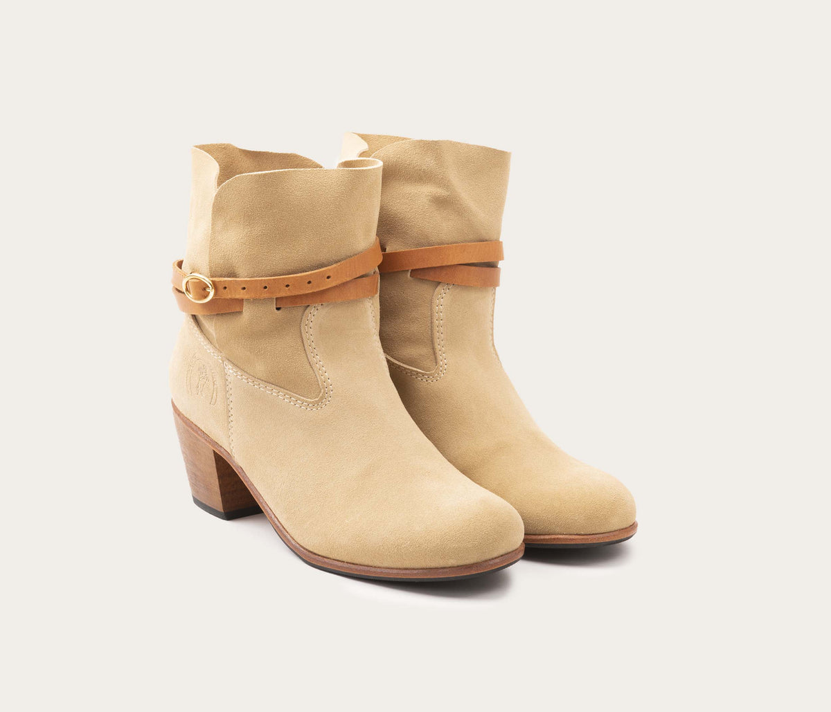 Bottines Brigitte - Velours Beige - Femme