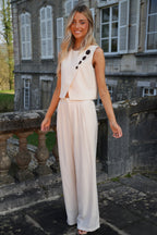 Top con botones Amanda - Crema