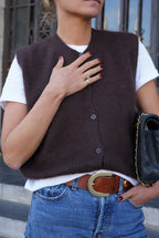 Gilet Sans Manche Raphaël Angora Chocolat
