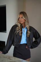 Veste En Cuir Debo - Chocolat