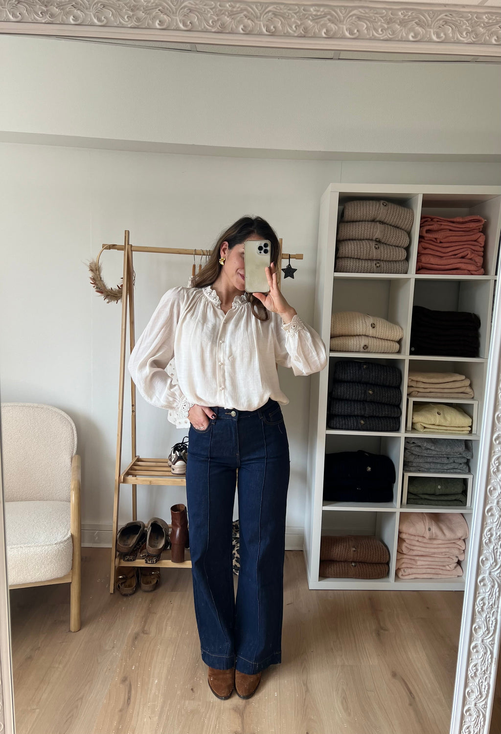 Maïwenn Embroidered Ecru Blouse