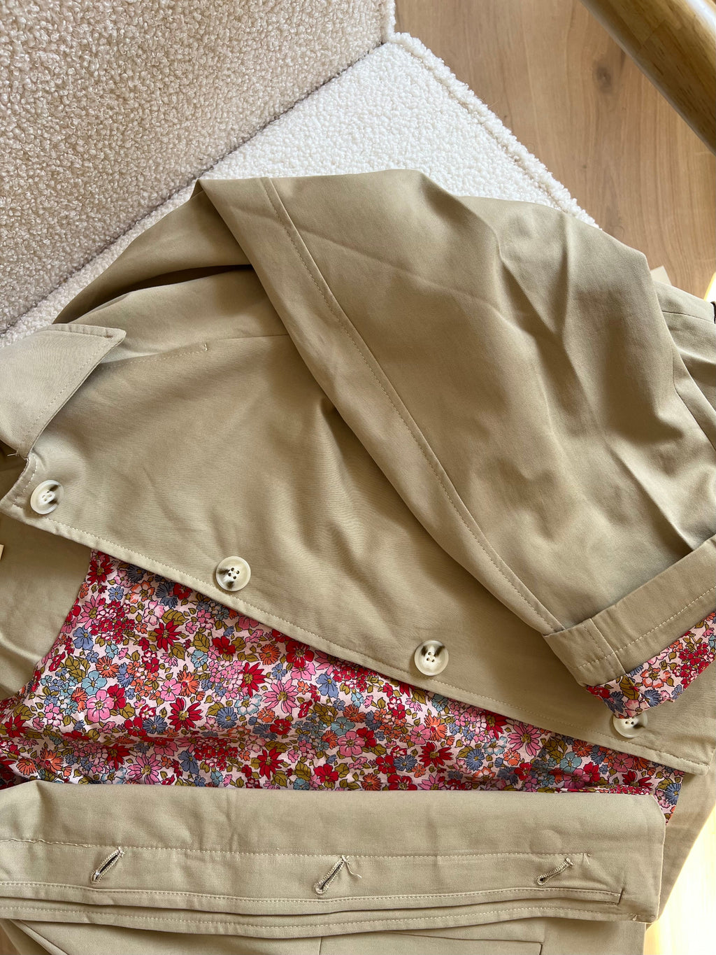 Edith Beige Cotton Liberty Trench Jacket