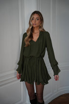Robe Volantée Edda - Kaki