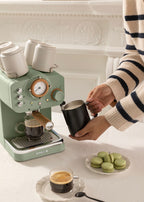 Thera Retro Matt - Machine À Espresso Avec Finition Mate - Vert Sauge